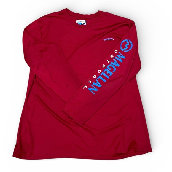 Magellan Outdoors Mens Red Long Sleeve Shirt Classic Fit 3XL Moisture Wicking - Picture 4 of 7